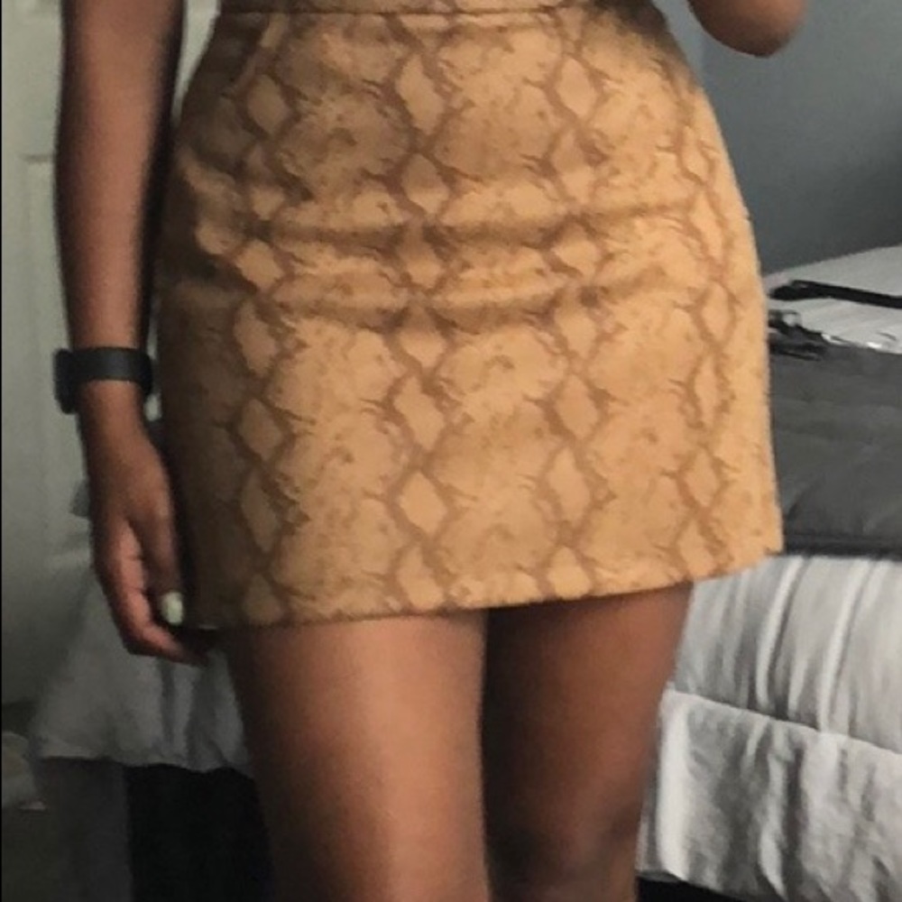 Faux snake skin skirt
